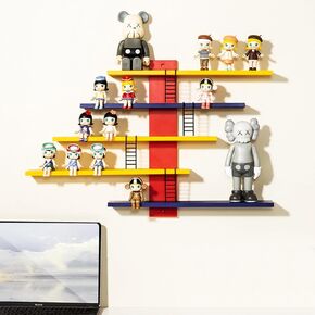 APACALI Wall Figures Display Shelf for Tonies Storage Shelf, Blind Box Display Stand for Funko pop, Wall Display Shelves, Mini Doll Wall Shelf for Toniebox, Plastic Hanging Figure Collectibles Rack