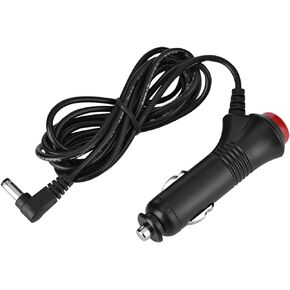 12V Car Cigarette Lighter Charger DC 12V 5.5 x 2.1mm Plug Adapter Cable Cord w Switch, ABS Housing, Copper Wire for Easy Charging