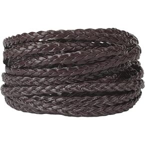 GORGECRAFT 5m Braided Leather Cord 5mm Gold PU Leather Rope 2mm Thick Flat Folded Imitation Leather String Thread for DIY Braiding Crafts Bracelet Anklets Choker Necklace Jewelry Making Supplies