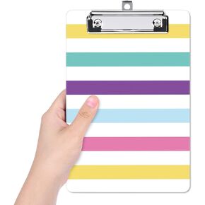 Small Plastic Clipboard 6 x 9 inches, Standard A5 Size Fashion Mini clipboard，Suitable for classrooms, Offices, Students, Women, Men, Children, Decorative Cute Custom Patterns,Blue Starry Sky