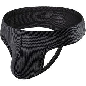 Billtop Men's Striped Low Rise Thong Underwear Stretch Thong T-Back Sexy Underwear in Kuwait