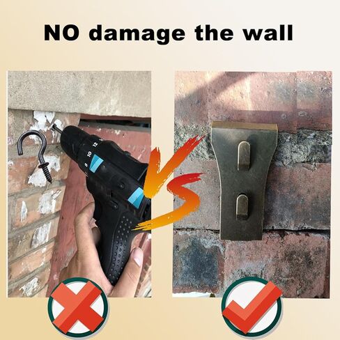 Brick Hooks Wall Hanging Clip Outdoor Metal Brick Hook Brick Clips Wall Hanger Steel for Hang Picture Lamp Wreaths in Kuwait