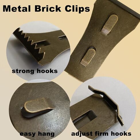 Brick Hooks Wall Hanging Clip Outdoor Metal Brick Hook Brick Clips Wall Hanger Steel for Hang Picture Lamp Wreaths in Kuwait