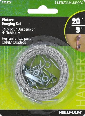 Hillman 121127 Picture Hanging Kit (20lb), No Size, Zinc, 5 Count in Saudi Arabia