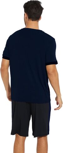 GYS Bamboo Viscose Pajamas for Men Pajamas Set Short Sleeve Sleepwear Top and Shorts Set Soft Pjs Loungewear Set in Saudi Arabia