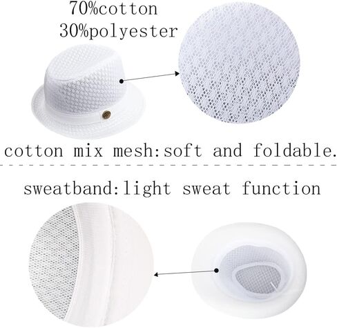 ZffXH 2/6 قطعة قبعة فيدورا للشاطئ ناعمة شبكية قبعة رائعة للحفلات الصيفية قبعة تريلبي سترو بنما للسيدات والرجال والنساء in Kuwait