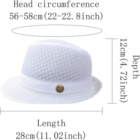 ZffXH 2/6 قطعة قبعة فيدورا للشاطئ ناعمة شبكية قبعة رائعة للحفلات الصيفية قبعة تريلبي سترو بنما للسيدات والرجال والنساء in Kuwait