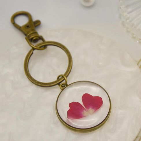 Pressed Flower Keychain,Personalized Handmade Keychain,Birth Flower Keychain,Cute Keychains for Women (March Birth Flower) in Saudi Arabia