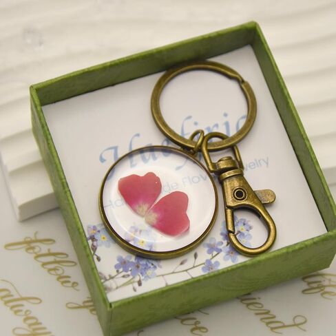 Pressed Flower Keychain,Personalized Handmade Keychain,Birth Flower Keychain,Cute Keychains for Women (March Birth Flower) in Saudi Arabia