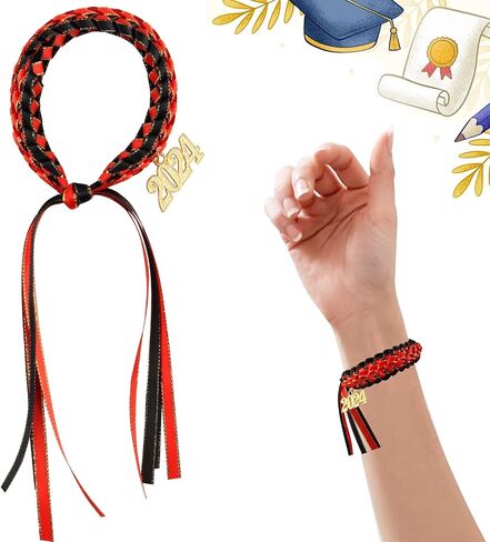 Habbiful Graduation Leis Class of 2024 Ribbon Lei Braided Bracelets for Teacher Students,Graduation Leis Graduation Bracelets for Men and Women,Graduation Gifts Party Supplies in Saudi Arabia
