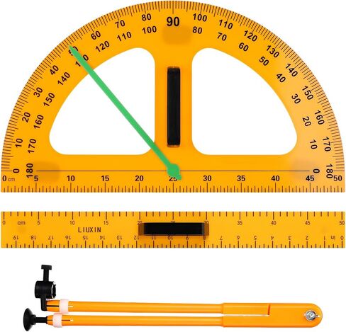 MotiMind 1 Set Large Mathematics Teaching Kit Including 1 Pcs Jumbo Teaching Ruler 1 Pcs Large Protractor 1 Pcs Geometry Compass Big Geometry Measurement Tool for Teacher Classroom Black Board in Saudi Arabia