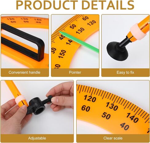 MotiMind 1 Set Large Mathematics Teaching Kit Including 1 Pcs Jumbo Teaching Ruler 1 Pcs Large Protractor 1 Pcs Geometry Compass Big Geometry Measurement Tool for Teacher Classroom Black Board in Saudi Arabia