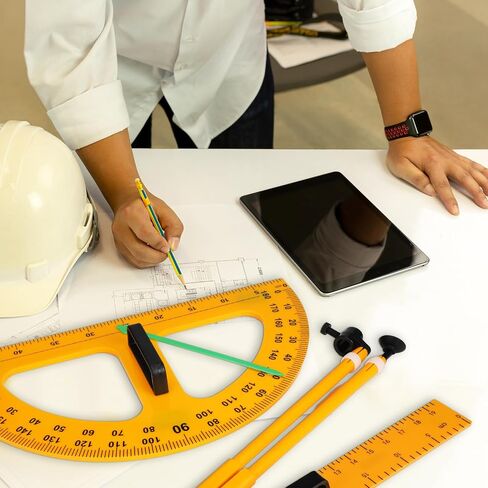 MotiMind 1 Set Large Mathematics Teaching Kit Including 1 Pcs Jumbo Teaching Ruler 1 Pcs Large Protractor 1 Pcs Geometry Compass Big Geometry Measurement Tool for Teacher Classroom Black Board in Saudi Arabia