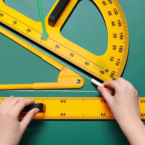 MotiMind 1 Set Large Mathematics Teaching Kit Including 1 Pcs Jumbo Teaching Ruler 1 Pcs Large Protractor 1 Pcs Geometry Compass Big Geometry Measurement Tool for Teacher Classroom Black Board in Saudi Arabia
