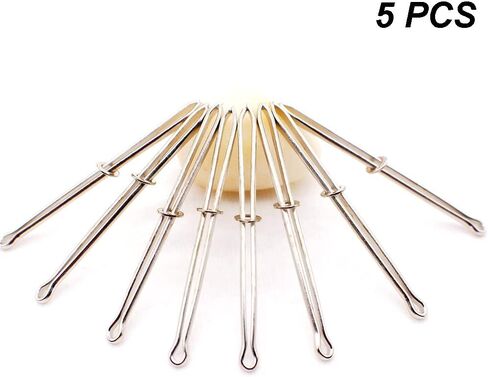 iayokocc مشابك معدنية للخيوط، إبرة بودكين، خيط مرن، مشبك ملاقط ذاتي القفل لحزام الخصر، أداة خياطة خيط يدوية لشريط خيط سلس من خلال حلقة (5 قطع) in Kuwait