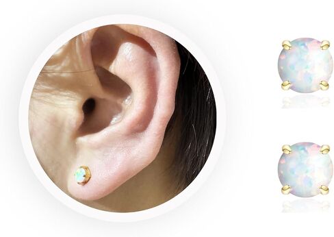 Opal Stud Earrings Hypoallergenic Earrings Studs Surgical Steel Earrings Tragus/Cartilage/Conch/Helix-Dainty Piercing Stud Earrings For Women Men Girls Jewelry Gifts（5mm) in Saudi Arabia