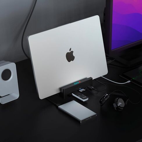 محطة إرساء الكمبيوتر المحمول العالمية SABRENT USB-C، قاعدة توصيل شاشة مزدوجة لأجهزة الكمبيوتر المحمولة وأجهزة Ultrabooks وChromebooks وMacBooks وiPad والأجهزة اللوحية والهواتف الذكية (DS-UICA) in Kuwait