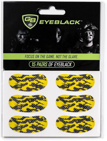 15 Pairs Breathable Eye Strips | Peel & Stick Athletic Eyeblack Stickers for Baseball Football Softball Lacrosse (Black) in Saudi Arabia