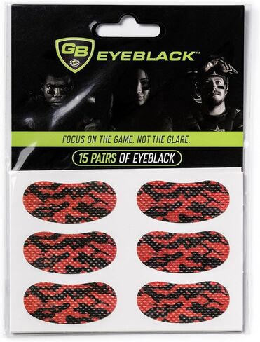 15 Pairs Breathable Eye Strips | Peel & Stick Athletic Eyeblack Stickers for Baseball Football Softball Lacrosse (Black) in Saudi Arabia