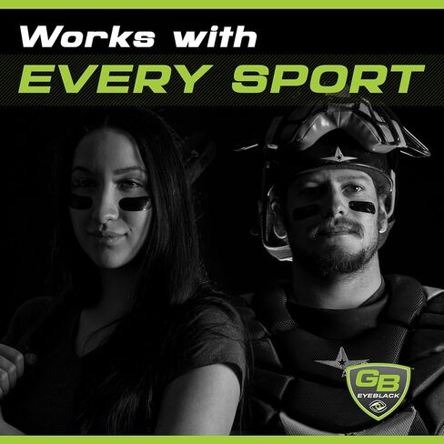 15 Pairs Breathable Eye Strips | Peel & Stick Athletic Eyeblack Stickers for Baseball Football Softball Lacrosse (Black) in Saudi Arabia