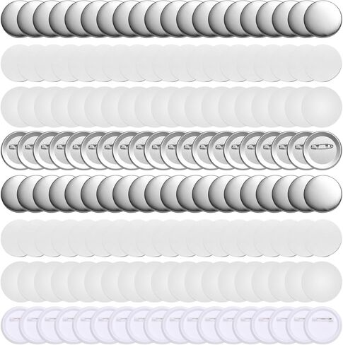 أجزاء شارة الأزرار الفارغة، لوازم صانع الأزرار مقاس 2.25 بوصة، أجزاء الزر الخلفي لآلة صنع الأزرار، مستلزمات صناعة الشارات، مكونات الأزرار (2.25 بوصة - 200 مجموعة) in Kuwait