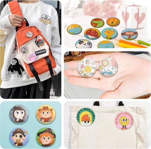 أجزاء شارة الأزرار الفارغة، لوازم صانع الأزرار مقاس 2.25 بوصة، أجزاء الزر الخلفي لآلة صنع الأزرار، مستلزمات صناعة الشارات، مكونات الأزرار (2.25 بوصة - 200 مجموعة) in Kuwait