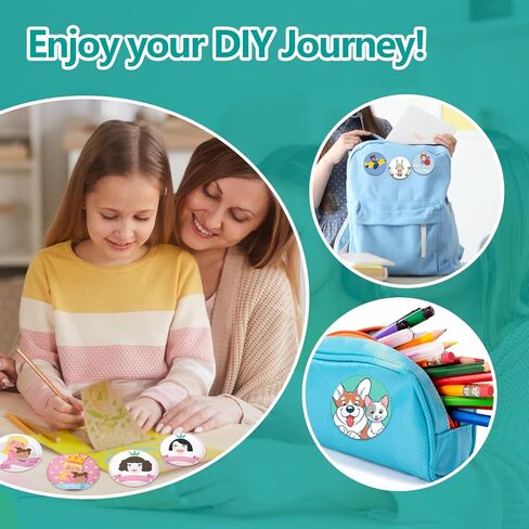 أجزاء شارة الأزرار الفارغة، لوازم صانع الأزرار مقاس 2.25 بوصة، أجزاء الزر الخلفي لآلة صنع الأزرار، مستلزمات صناعة الشارات، مكونات الأزرار (2.25 بوصة - 200 مجموعة) in Kuwait