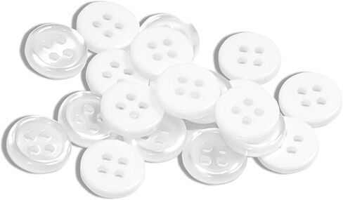أزرار أم اللؤلؤ 20 قطعة زر القميص 0,4 بوصة زر أبيض 18 لتر 4 أزرار بلاستيكية لؤلؤية in Kuwait