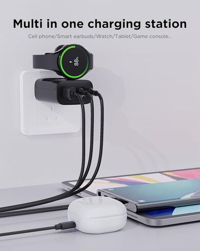 كتلة شحن ساعة Galaxy، شاحن الهاتف الخلوي بقدرة 43 وات، محول تيار متردد بمقبس PD مع 3 منافذ إخراج، USB-A*1، USB-C*2، متوافق مع هواتف/ساعات/سماعات Galaxy، قادر على شحن أجهزة متعددة. in Kuwait