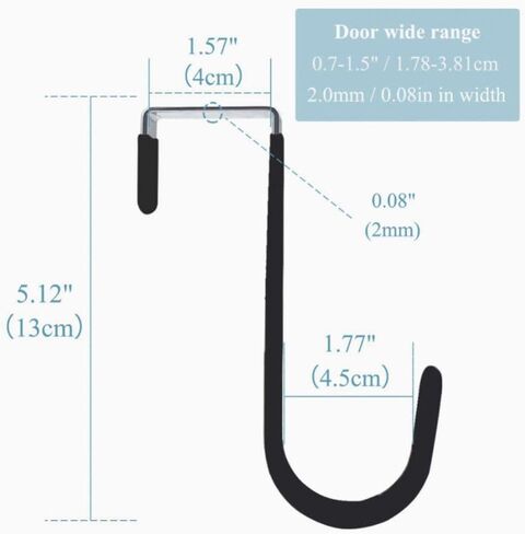 مجموعة 10 خطافات فوق الباب، خطافات تنظيم شديدة التحمل، شماعة خطافات فردية لتعليق معاطف المناشف وحقائب الملابس والقبعات، وخطاطيف معدنية ومطاطية سوداء للحمام والمطبخ وغرفة النوم وغرفة المعيشة in Kuwait