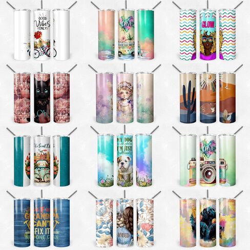 50 Pc. Ready-to-Press Sublimation for Tumblers - 20 oz Transfer Sheets Paper - 50 Sheet Variety Pack in Saudi Arabia