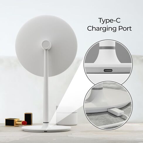 مرآة مكياج مضاءة، مرآة مكياج مقاس 7.5 بوصة مع 3 أضواء ملونة، مرآة مكياج LED، مرآة مستحضرات تجميل احترافية قابلة للتعتيم مع 58 مصباح LED ممتاز، مرآة مكتب واقفة in Kuwait