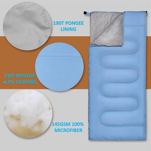 RIOYALO 3 Season Ultralight Backpacking Sleeping Bag | Cool/Warm Weather Lightweight Camping Sleeping Bags for Adult | Compact Hiking Sleeping Bags with Compression Sack in Rectangular - 75 X 33 in in Saudi Arabia