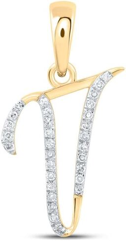 Jewels By Lux 10K Rose Or Yellow Or White Gold Womens Round Diamond Initial Letter Pendant in Saudi Arabia