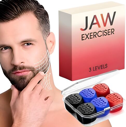 Jaw Exerciser for Men & Women, 3 Levels Silicone Jawline Exerciser, Jaw Trainer & Jaw Strengthener for All Level Users, 6 Pcs Powerful Jawline Trainer & Jawline Shaper in Saudi Arabia
