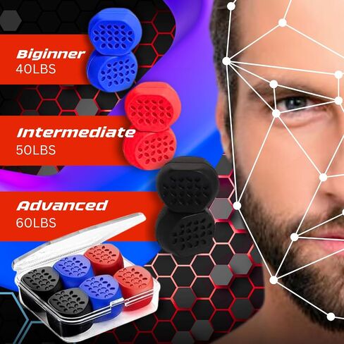 Jaw Exerciser for Men & Women, 3 Levels Silicone Jawline Exerciser, Jaw Trainer & Jaw Strengthener for All Level Users, 6 Pcs Powerful Jawline Trainer & Jawline Shaper in Saudi Arabia