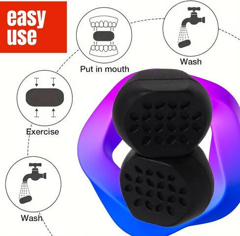 Jaw Exerciser for Men & Women, 3 Levels Silicone Jawline Exerciser, Jaw Trainer & Jaw Strengthener for All Level Users, 6 Pcs Powerful Jawline Trainer & Jawline Shaper in Saudi Arabia