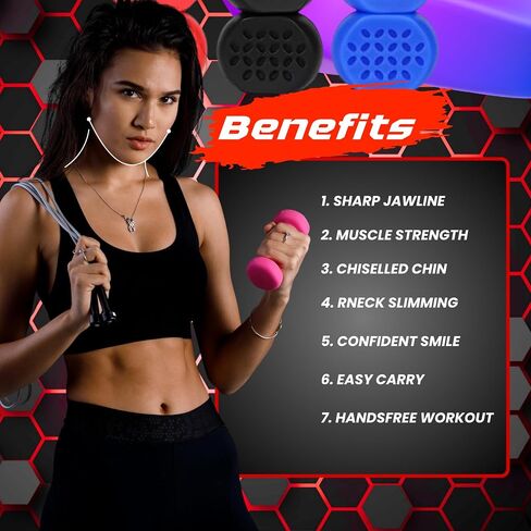 Jaw Exerciser for Men & Women, 3 Levels Silicone Jawline Exerciser, Jaw Trainer & Jaw Strengthener for All Level Users, 6 Pcs Powerful Jawline Trainer & Jawline Shaper in Saudi Arabia
