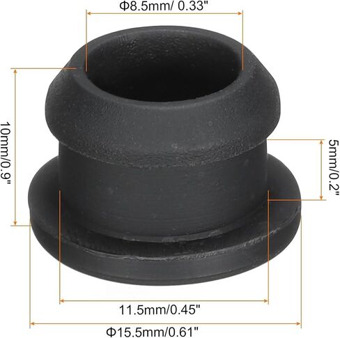 MECCANIXITY 4Pcs Snap Rubber Grommet Plug Mount Dia 11.5mm ID 8.5mm Seal Anti-Scratch for Electrical Box Cable Pipe Black in Saudi Arabia