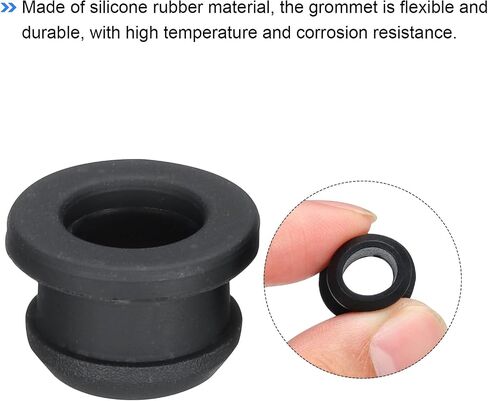 MECCANIXITY 4Pcs Snap Rubber Grommet Plug Mount Dia 11.5mm ID 8.5mm Seal Anti-Scratch for Electrical Box Cable Pipe Black in Saudi Arabia