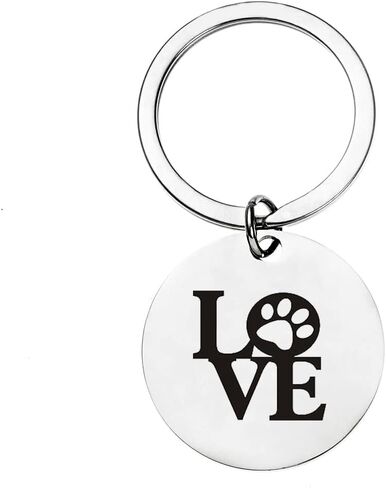 القط الكلب عاشق هدية للنساء الرجال أنا أحب الكلب القط مخلب طباعة سلسلة المفاتيح للحيوانات الاليفة القط الكلب أمي عيد ميلاد هدية عيد الميلاد القط الكلب التذكاري تذكار لمالك الحيوانات الأليفة الهدايا للرجال النساء in Kuwait