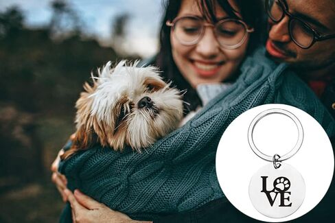 القط الكلب عاشق هدية للنساء الرجال أنا أحب الكلب القط مخلب طباعة سلسلة المفاتيح للحيوانات الاليفة القط الكلب أمي عيد ميلاد هدية عيد الميلاد القط الكلب التذكاري تذكار لمالك الحيوانات الأليفة الهدايا للرجال النساء in Kuwait