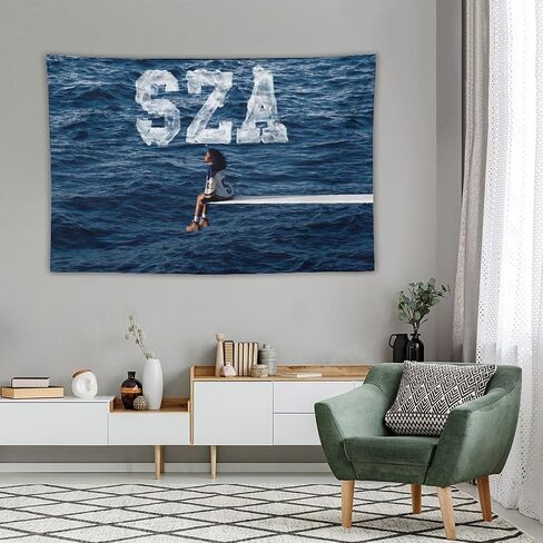 BeeestTapestry S-Z-A نسيج ألبوم المغني نسيج جمالي لغرفة النوم مفروشات جمالية ديكور جدار معلق لغرفة المعيشة 40 بوصة × 60 بوصة in Kuwait