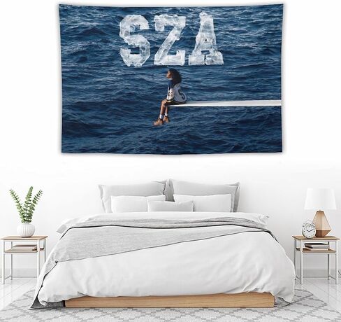 BeeestTapestry S-Z-A نسيج ألبوم المغني نسيج جمالي لغرفة النوم مفروشات جمالية ديكور جدار معلق لغرفة المعيشة 40 بوصة × 60 بوصة in Kuwait