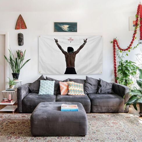 ملصق ديكور غرفة نسيج جمالي مقاس 3x5 قدم من Rap Lil مع 4 حلقات نحاسية لغرفة النوم وغرفة المعيشة in Kuwait