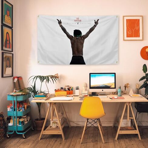 ملصق ديكور غرفة نسيج جمالي مقاس 3x5 قدم من Rap Lil مع 4 حلقات نحاسية لغرفة النوم وغرفة المعيشة in Kuwait