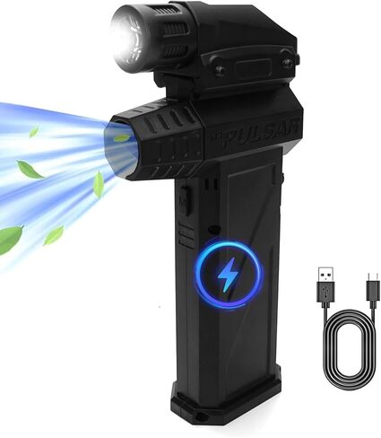 منفضة هواء كهربائية قوية من كوموكس مع شعلة - سرعة عالية 140000 دورة في الدقيقة، مستويات تدفق هواء قابلة للتعديل، تحل محل منفاخ الهواء المضغوط الذي يمكن إعادة شحنه لتنظيف لوحات مفاتيح الكمبيوتر والسيارات الخارجية والمنزل in Kuwait