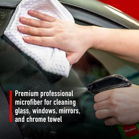 Maxshine Waffle Towel (400GSM) - Professional Microfiber Towels for Car Windows, Mirrors & Delicate Car Surface, Drying Car Towels, Microfiber Cleaning Cloth - Auto Detailing, 1 Pack, 24" x 36" in Saudi Arabia