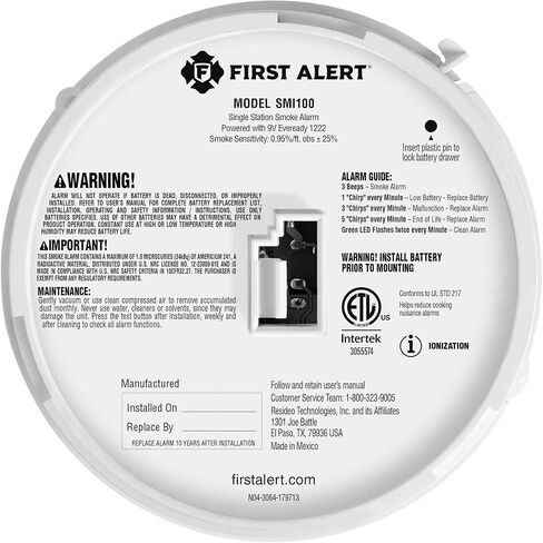 First Alert SMI100, Battery-Operated Smoke Alarm, 1-Pack in Saudi Arabia
