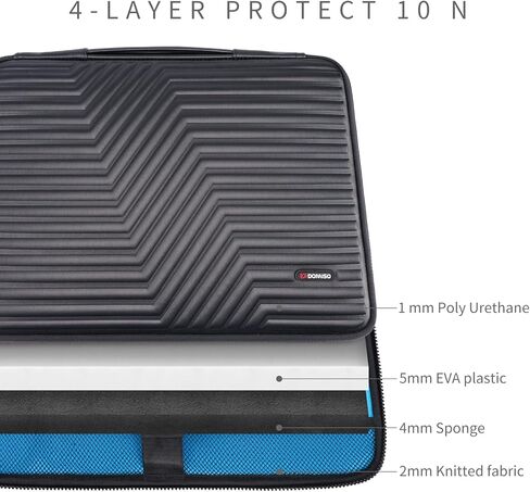 DOMISO 17 inch Laptop Sleeve with Handle Shockproof Waterproof EVA Protective Case for 17.3" Dell/MSI GS73VR Stealth Pro/IdeaPad 320 321/HP Envy 17/LG Gram 17"/ROG Strix GL702VS in Saudi Arabia